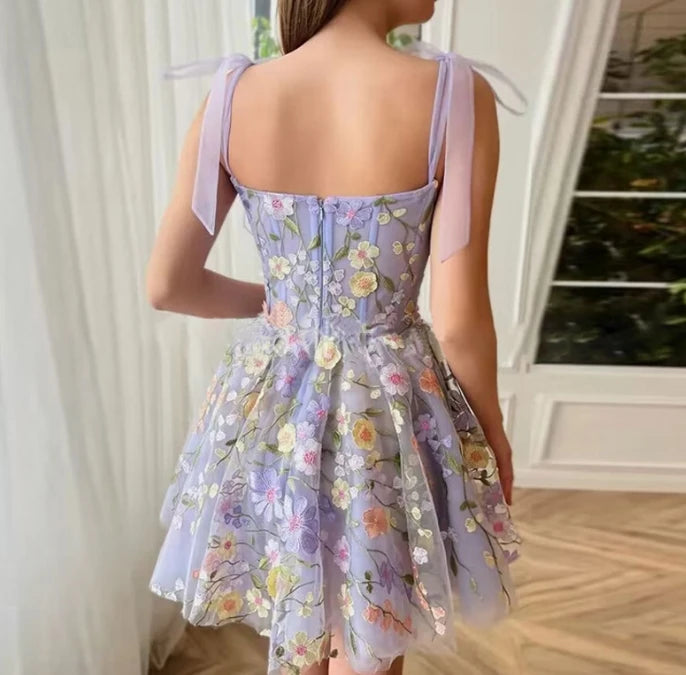 3D Flower Embroidery Dress