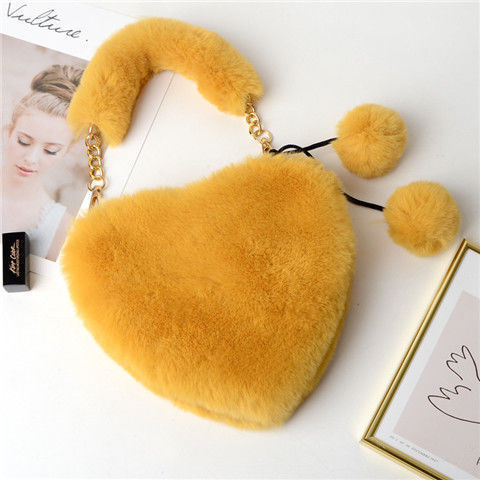 Furry Love Heart Handbag