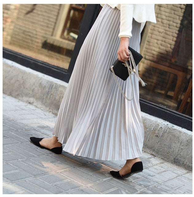 Pleated Long Skirt