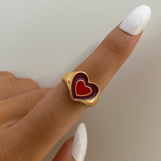 Trendy Love Heart Ring