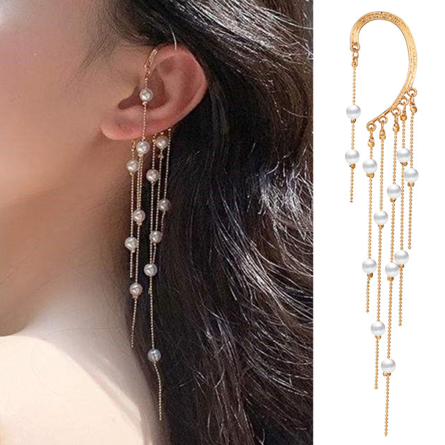 Bohemian Imitation Gold Leaves Ear cuffs