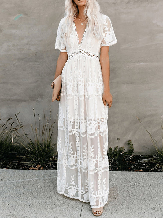 Bohemian Lace Maxi Dress